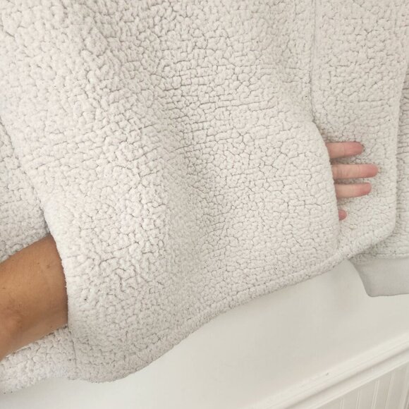 Banana Republic Cream Sherpa Quarter Zip Pullover Sweater Women's S - Picture 5 of 8